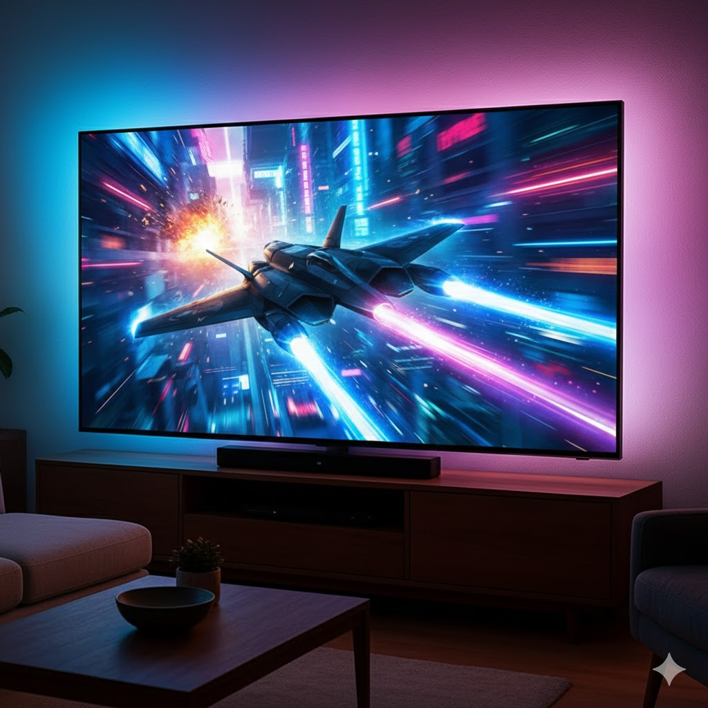 TV with Backlight System in a modern room